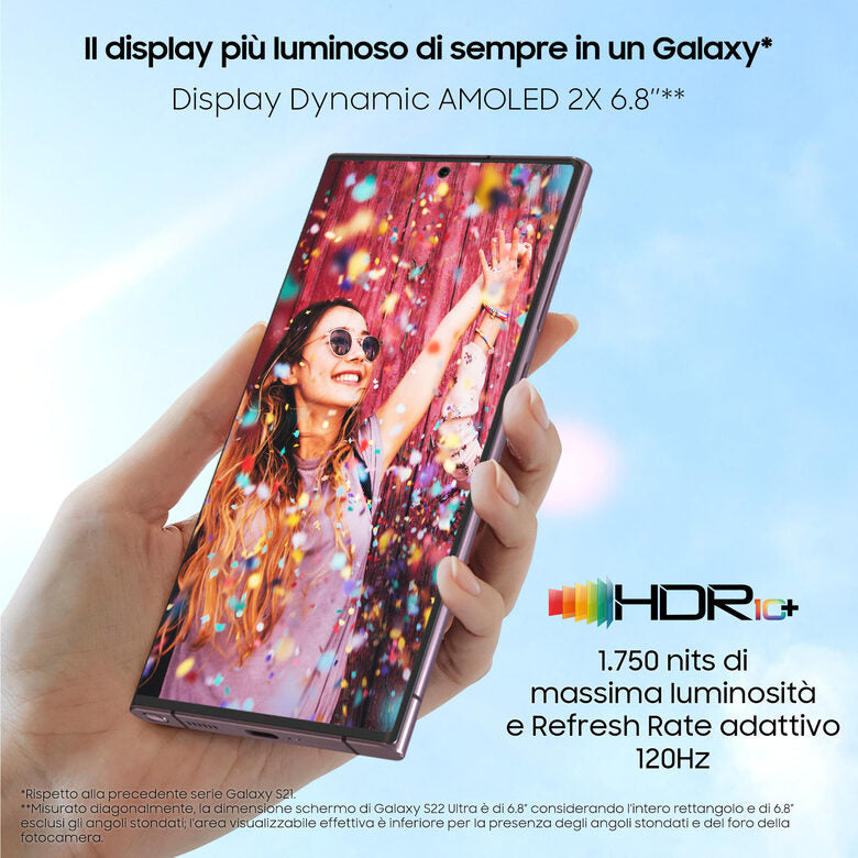 Samsung Galaxy S22 Ultra 5G Display 6.8'' Dynamic AMOLED 2X, 5 fotocamere, RAM 12 GB, 256 GB, 5.000mAh, Green
