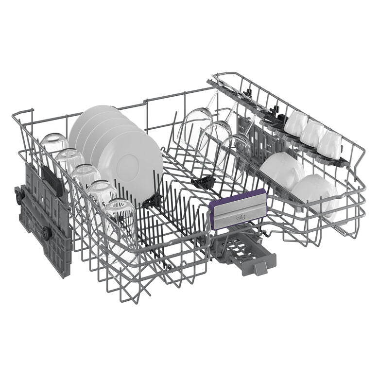 Beko bPRO500 BDFN36640XA Lavastoviglie a Libera Installazione AutoDoseC, 16 coperti, Inox, Terzo cestello