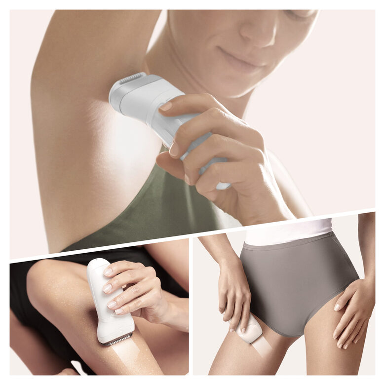 Braun Silk-épil 9 9-705, Epilatore Donna Per Una Rimozione Duratura Dei Peli, Bianco/Argento