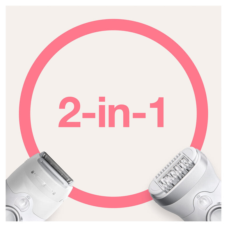 Braun Silk-épil 9 9-705, Epilatore Donna Per Una Rimozione Duratura Dei Peli, Bianco/Argento