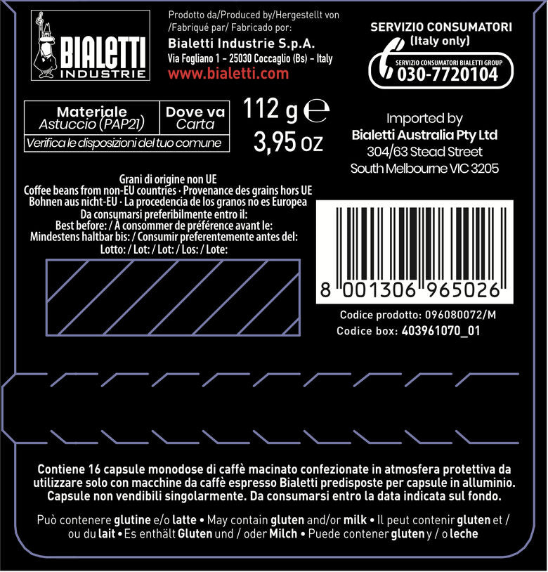 Bialetti Roma Capsule caffè Tostatura scura 16 pz