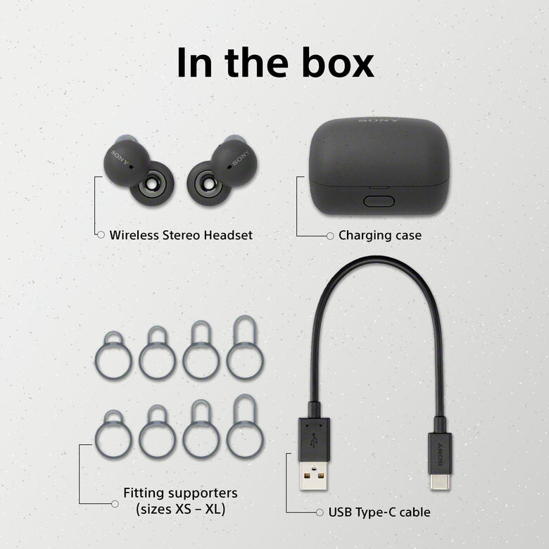 Sony LinkBuds - Auricolari True Wireless con Driver ad anello, Ottimizzate per Google Assistant, Amazon Alexa, Microfono Integrato per chiamate, Batteria fino a 17.5 ore (Grigio)