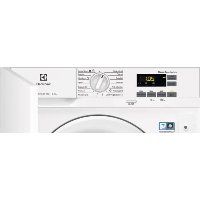 Electrolux EW7F572WBI Lavatrice a Incasso Caricamento frontale 7 kg 1151 Giri/min D Bianco