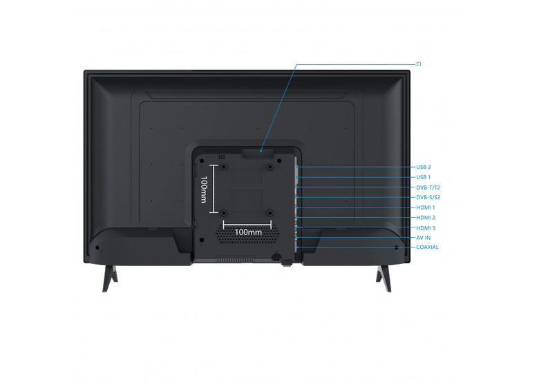 Smart-Tech 32HN10T2 Televisione 32 Pollici Led Hd DVB-T2 Nero