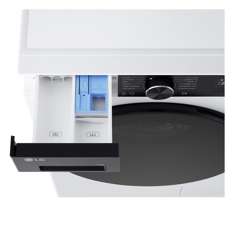 LG F4NX5011TKB Lavatrice Intelligente 11 kg Classe A-40% Bianco/Nero