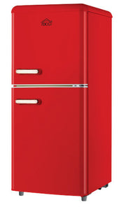 DCG Eltronic MF110RCDP Frigorifero Combinato A Libera Installazione, Autoscongelamento Defrost, Termostato Regolabile, Rosso