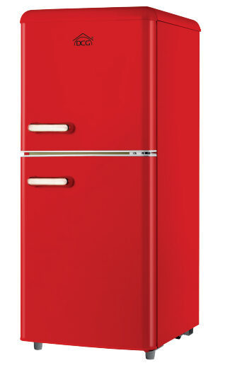 DCG Eltronic MF110RCDP Frigorifero Combinato A Libera Installazione, Autoscongelamento Defrost, Termostato Regolabile, Rosso