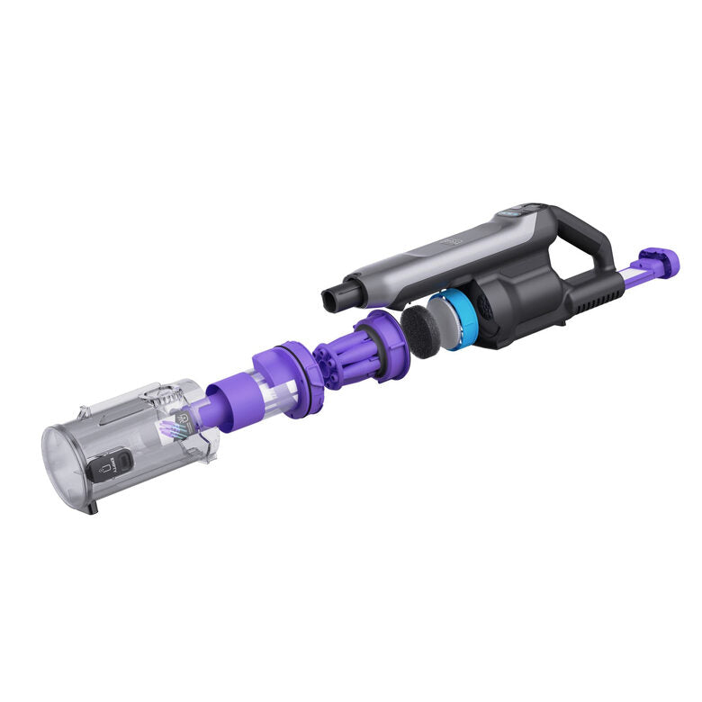Black & Decker BHFEA640WG Aspirapolvere a bastone Batteria Secco Ciclonico Senza sacchetto 0,75 L Nero, Acciaio inox