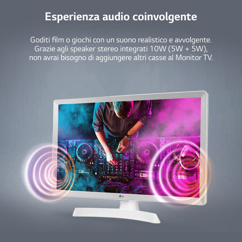 LG 24TQ510S Televisione Smart TV 24 Pollici Led WebOs Bianco