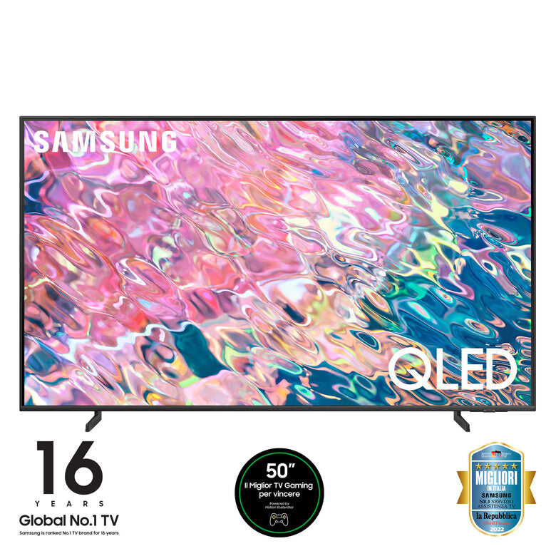 Samsung Series 6 TV QLED 4K 50” QE50Q60B Smart TV Wi-Fi Black, Quantum HDR, Ultra sottile, Colori Ultra luminosi, Suono dinamico