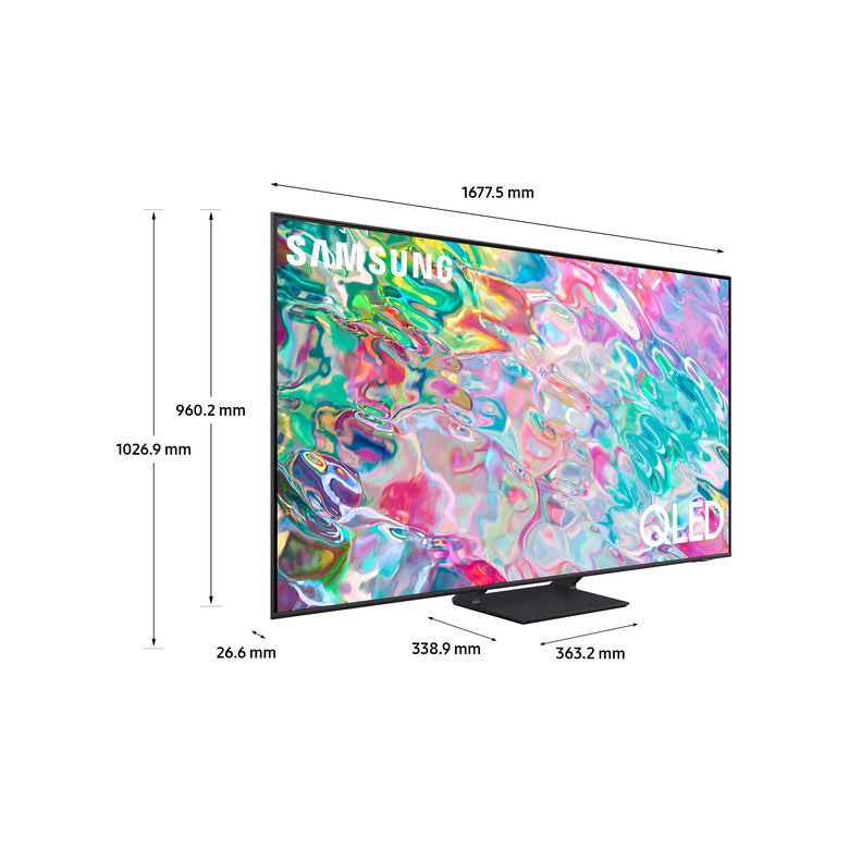 Samsung Series 7 TV QLED 4K 75” QE75Q70B Smart TV Wi-Fi Titan Gray, Processore Quantum 4K, Retroilluminazione LED, Gaming mode, Suono dinamico