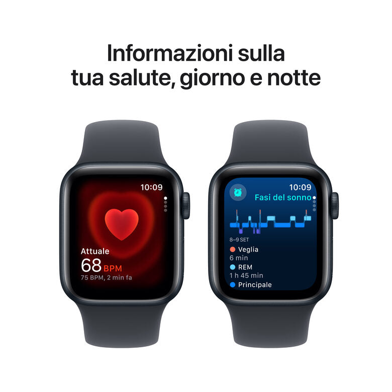 Apple Watch SE GPS 40mm Cassa Alluminio Mezzanotte con Mezzanotte Sport Band - S/M