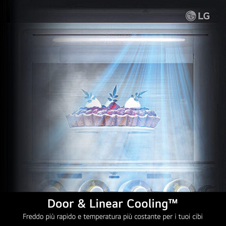LG GSLE81PYBC Frigorifero Side-by-Side, Classe C, 628L, Wi-Fi, Dispenser senza allaccio, Total No Frost, Prime Silver