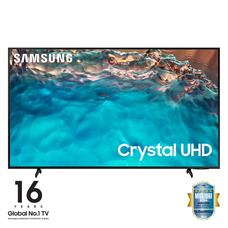 Samsung Series 8 TV Crystal UHD 4K 43” UE43BU8070 Smart TV Wi-Fi Black, Processore Crystal 4K, HDR, Colori reali, Suono ottimizzato