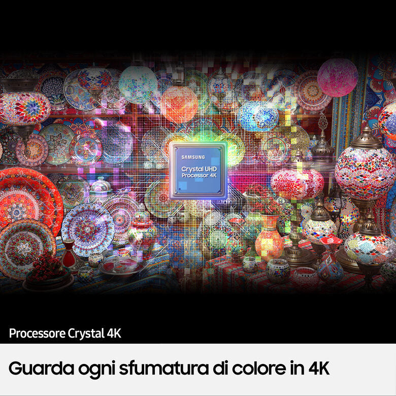 Samsung Series 8 TV Crystal UHD 4K 43” UE43BU8070 Smart TV Wi-Fi Black, Processore Crystal 4K, HDR, Colori reali, Suono ottimizzato
