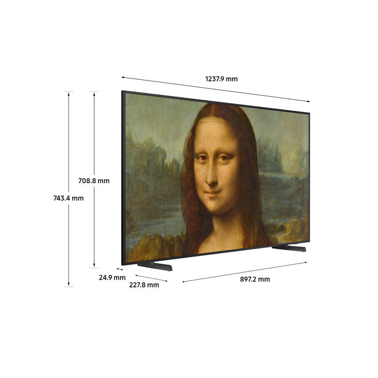 Samsung The Frame TV 4K 55” 55LS03B Smart TV Wi-Fi Black, Processore 4K, Cornice personalizzabile, Display anti-riflesso, Suono dinamico