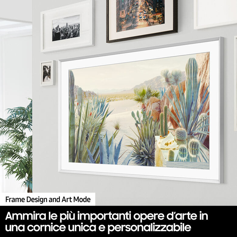 Samsung The Frame TV 4K 55” 55LS03B Smart TV Wi-Fi Black, Processore 4K, Cornice personalizzabile, Display anti-riflesso, Suono dinamico
