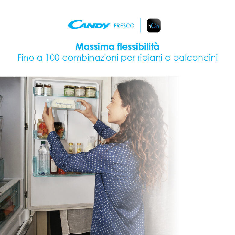 Candy Fresco CCE3T618ES frigorifero con congelatore Libera installazione 341 L E Argento