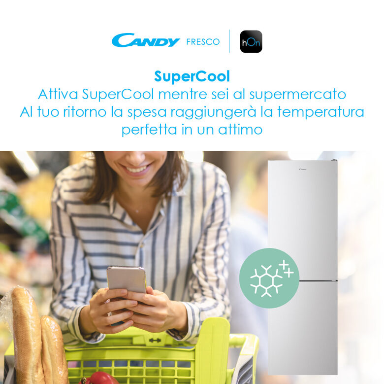 Candy Fresco CCE3T618ES frigorifero con congelatore Libera installazione 341 L E Argento