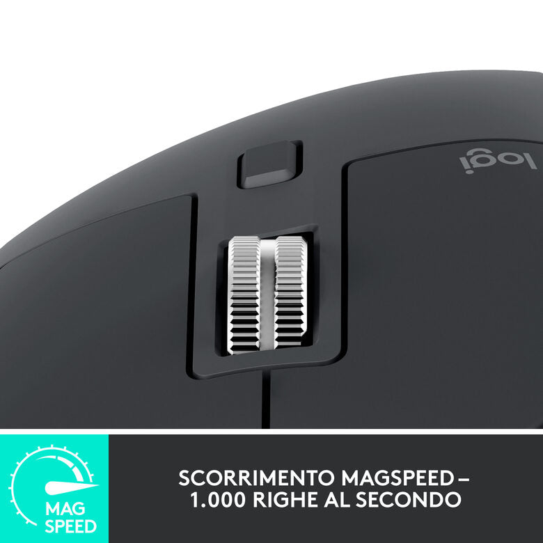 Logitech MX Master 3S mouse Mano destra RF senza fili + Bluetooth Ottico 8000 DPI