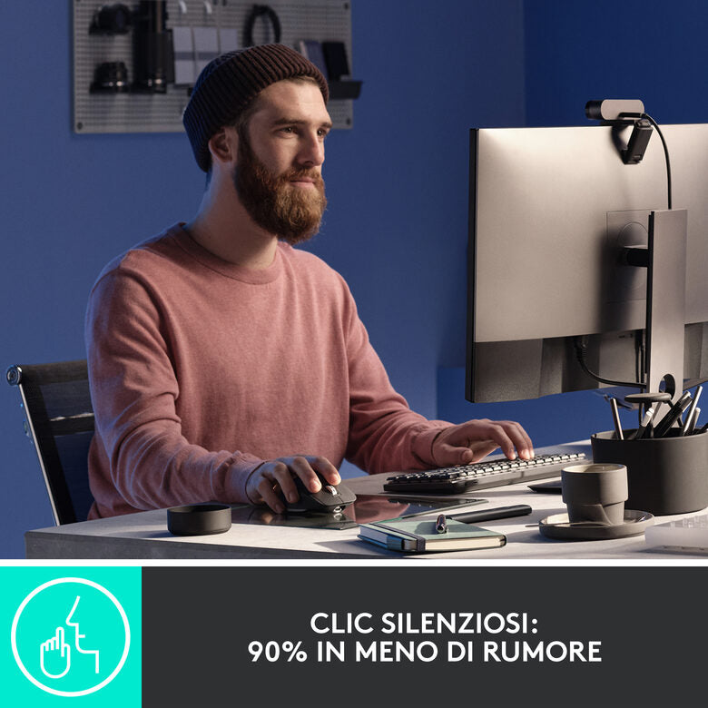 Logitech MX Master 3S mouse Mano destra RF senza fili + Bluetooth Ottico 8000 DPI