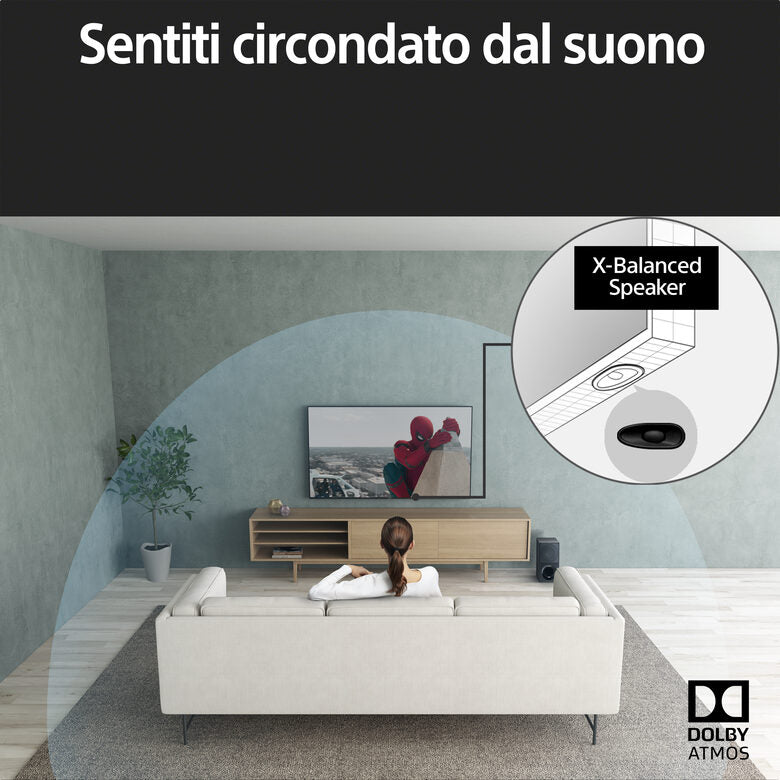 Sony KD-50X81K Televisione Smart TV 50 Pollici Led 4K Uhd Hdr Google TV Perfect For Playstation Bravia Core