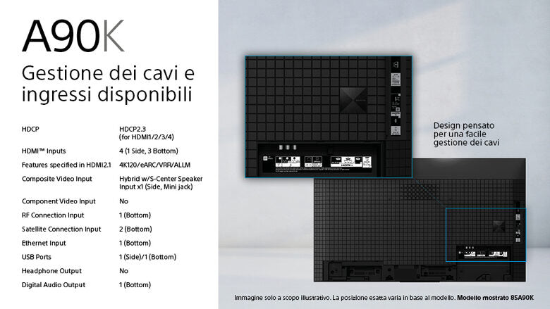 Sony XR-42A90K Televisione Smart TV 42 Pollici Oled 4K Hdr Google TV Bravia XR Ultra HD Nero