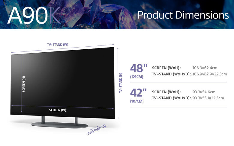 Sony XR-42A90K Televisione Smart TV 42 Pollici Oled 4K Hdr Google TV Bravia XR Ultra HD Nero