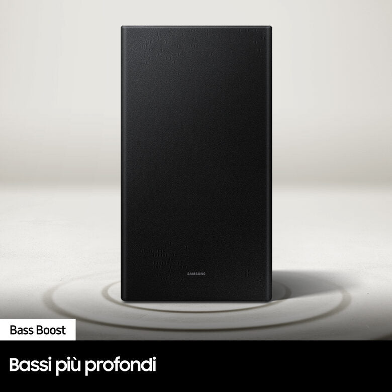 Samsung Soundbar HW-B550/ZF con subwoofer 2.1 canali 410W, audio 3D, suono ottimizzato, bassi profondi, gaming mode