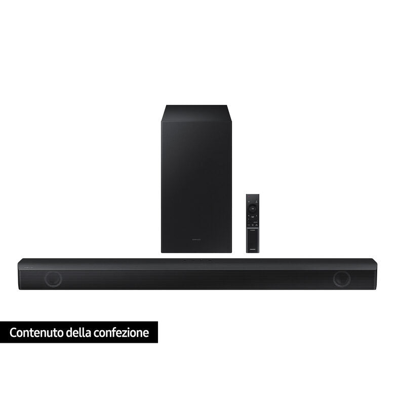 Samsung Soundbar HW-B550/ZF con subwoofer 2.1 canali 410W, audio 3D, suono ottimizzato, bassi profondi, gaming mode