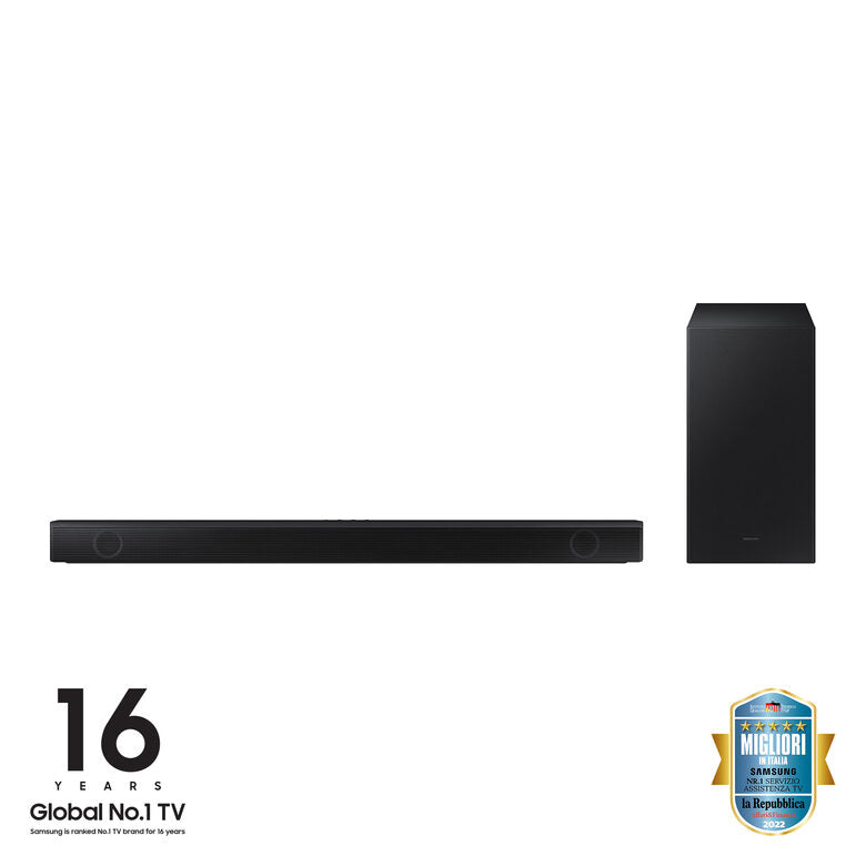Samsung Soundbar HW-B550/ZF con subwoofer 2.1 canali 410W, audio 3D, suono ottimizzato, bassi profondi, gaming mode
