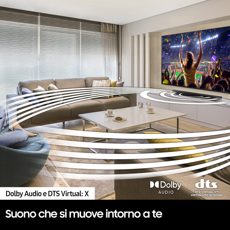 Samsung Soundbar HW-B550/ZF con subwoofer 2.1 canali 410W, audio 3D, suono ottimizzato, bassi profondi, gaming mode