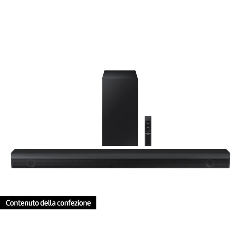 Samsung Soundbar HW-B650/ZF con subwoofer 3.1 canali 430W, audio 3D, suono bilanciato, uniforme e ottimizzato, bassi profondi