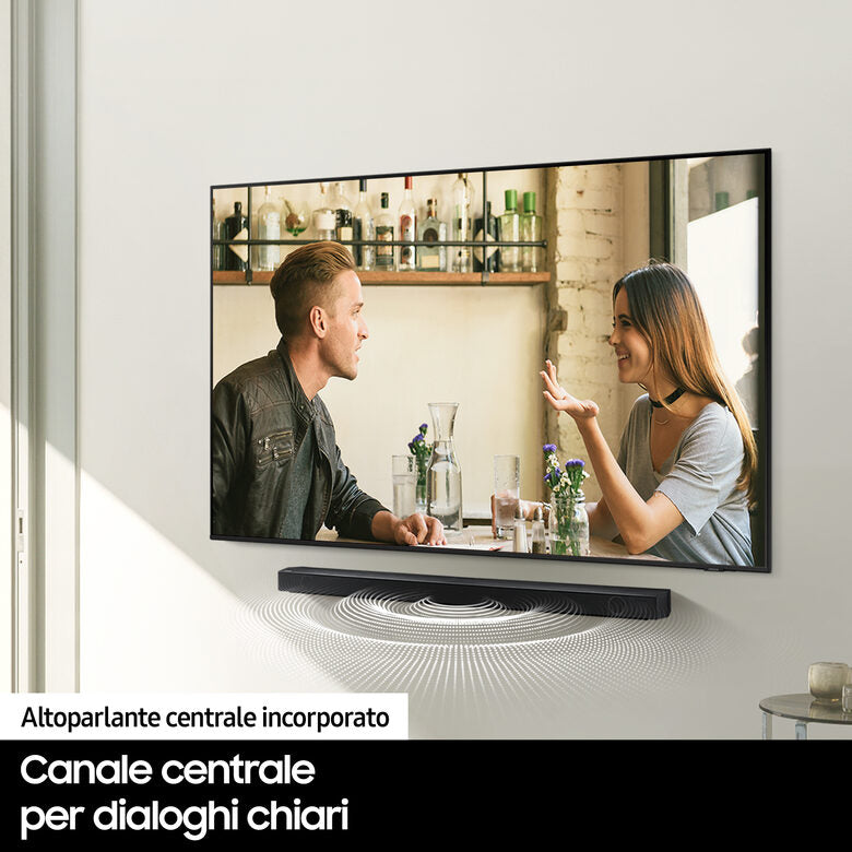 Samsung Soundbar HW-B650/ZF con subwoofer 3.1 canali 430W, audio 3D, suono bilanciato, uniforme e ottimizzato, bassi profondi