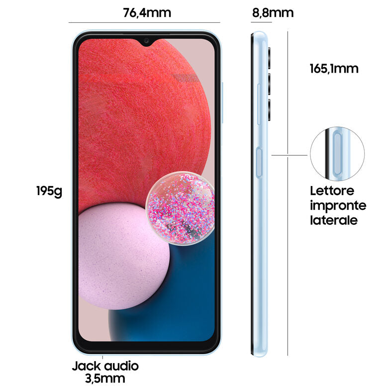 Samsung Galaxy A13 16,8 cm (6.6") Doppia SIM Android 12 4G USB tipo-C 4 GB 128 GB 5000 mAh Azzurro
