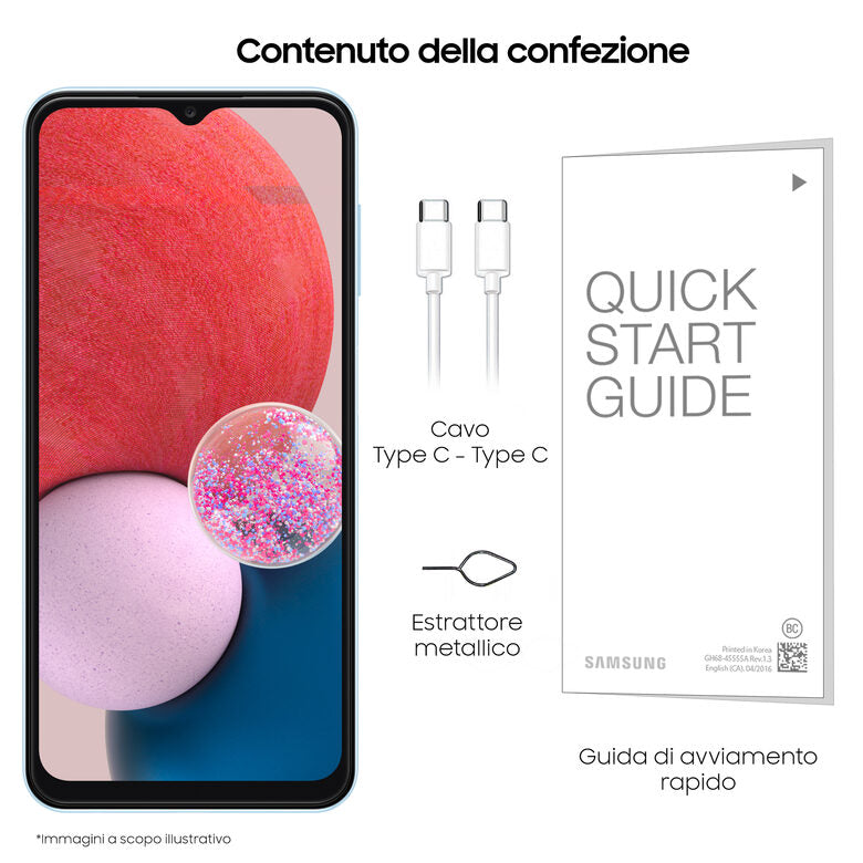 Samsung Galaxy A13 16,8 cm (6.6") Doppia SIM Android 12 4G USB tipo-C 4 GB 128 GB 5000 mAh Azzurro