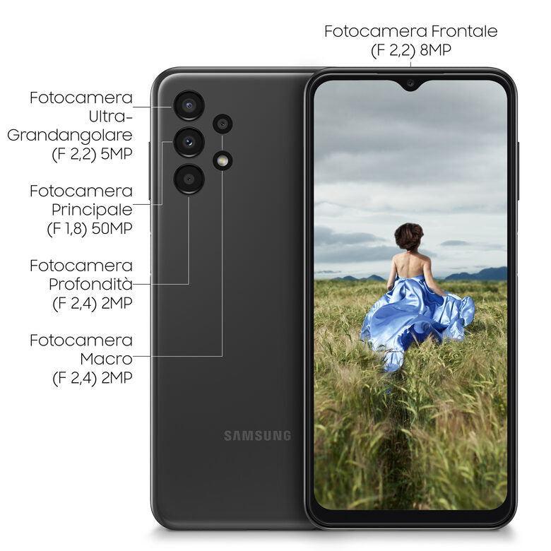 Samsung Galaxy A13 16,8 cm (6.6") Doppia SIM Android 12 4G USB tipo-C 4 GB 64 GB 5000 mAh Nero