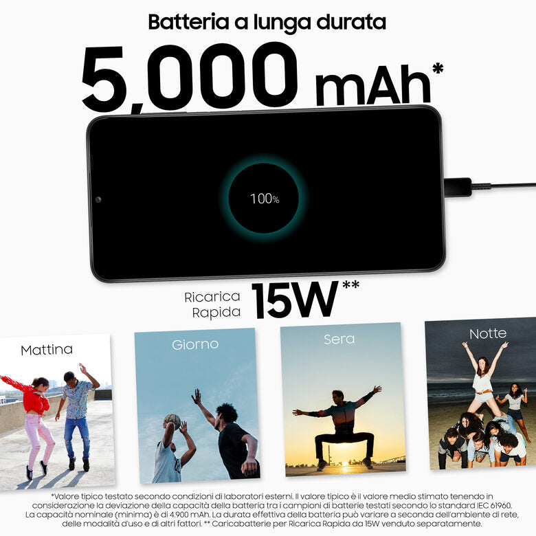 Samsung Galaxy A13 16,8 cm (6.6") Doppia SIM Android 12 4G USB tipo-C 4 GB 64 GB 5000 mAh Nero