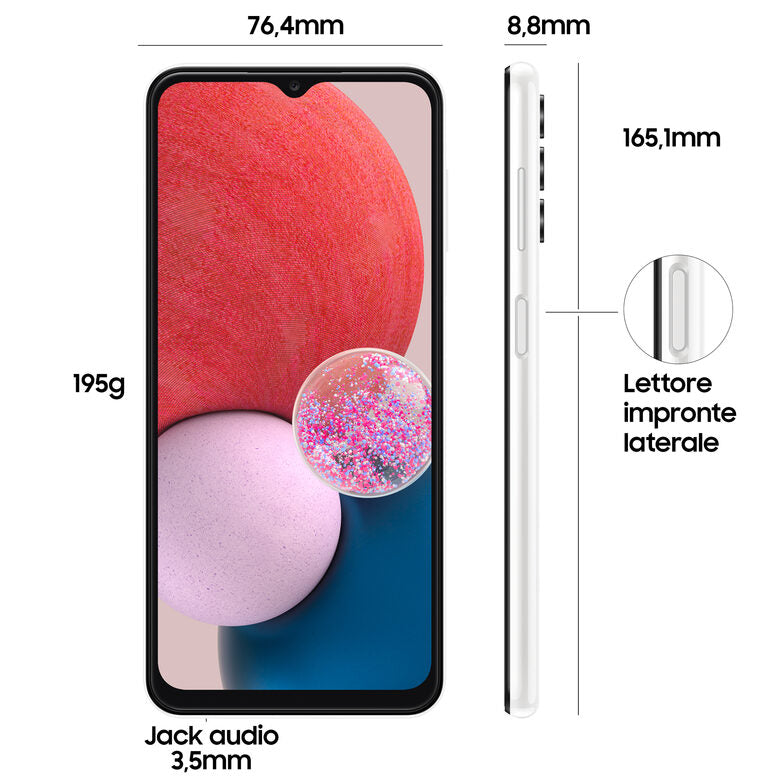Samsung Galaxy A13 16,8 cm (6.6") Doppia SIM Android 12 4G USB tipo-C 4 GB 64 GB 5000 mAh Bianco