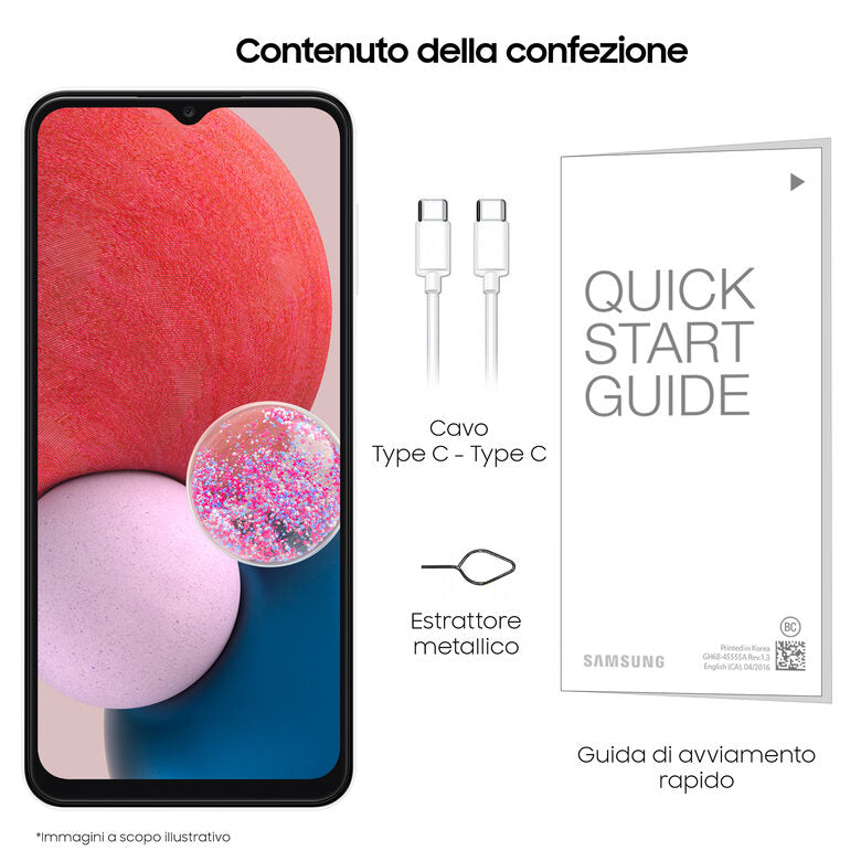 Samsung Galaxy A13 16,8 cm (6.6") Doppia SIM Android 12 4G USB tipo-C 4 GB 128 GB 5000 mAh Bianco
