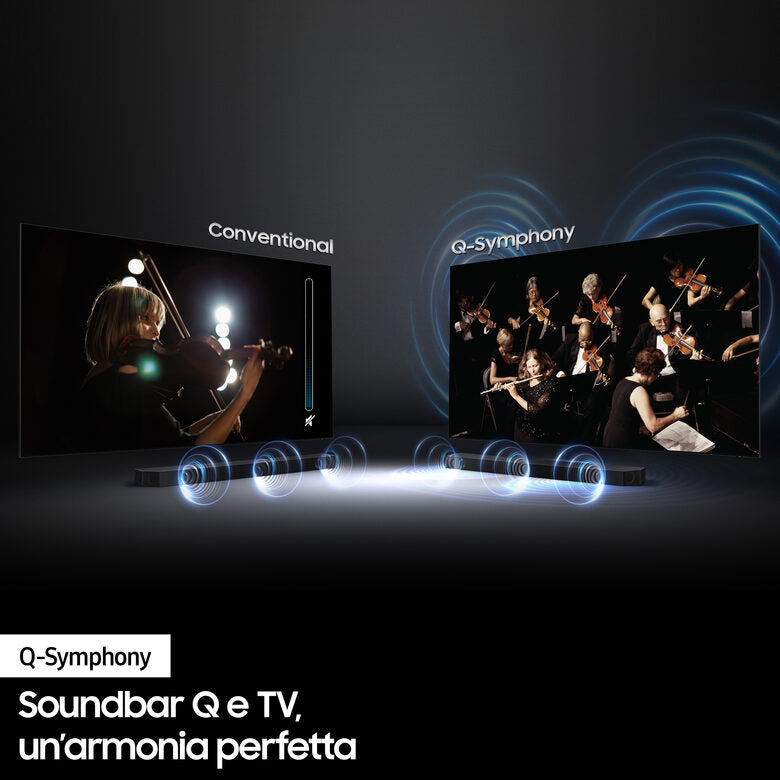 Samsung Soundbar HW-Q990B/ZF con subwoofer e speaker 11.1.4 canali 656W, audio 3D wireless ottimizzato, effetto cinema surround