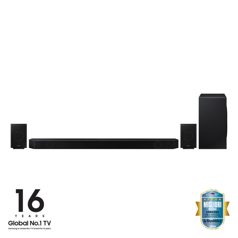 Samsung Soundbar HW-Q990B/ZF con subwoofer e speaker 11.1.4 canali 656W, audio 3D wireless ottimizzato, effetto cinema surround