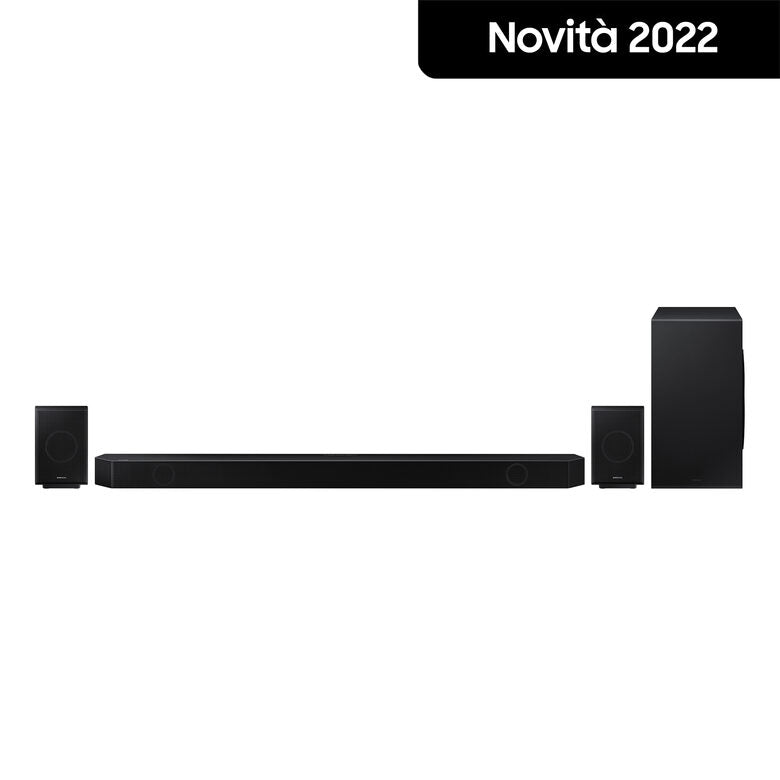 Samsung Soundbar HW-Q990B/ZF con subwoofer e speaker 11.1.4 canali 656W, audio 3D wireless ottimizzato, effetto cinema surround