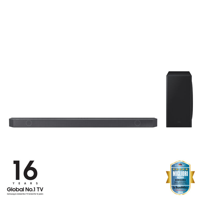 Samsung Soundbar HW-Q800B/ZF con subwoofer 5.1.2 canali 360W, audio 3D wireless ottimizzato, effetto cinema surround