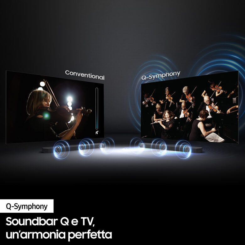 Samsung Soundbar HW-Q800B/ZF con subwoofer 5.1.2 canali 360W, audio 3D wireless ottimizzato, effetto cinema surround
