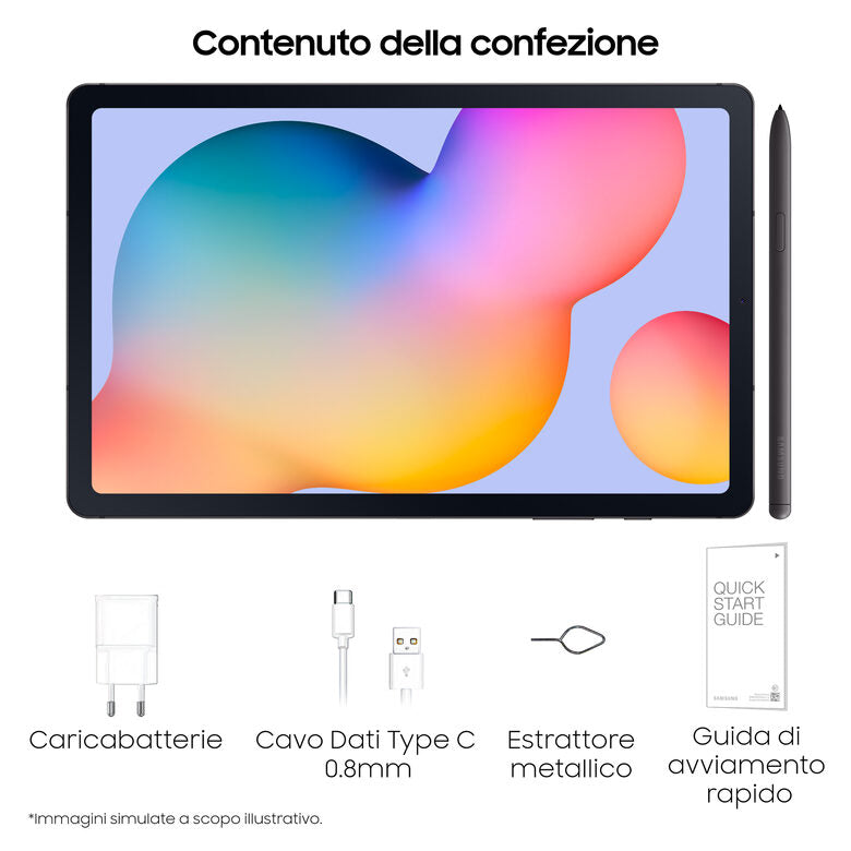 Samsung Galaxy Tab S6 Lite Tablet Android 10.4 Pollici LTE RAM 4 GB, 64 GB espandibili Tablet Android 12 Oxford Gray