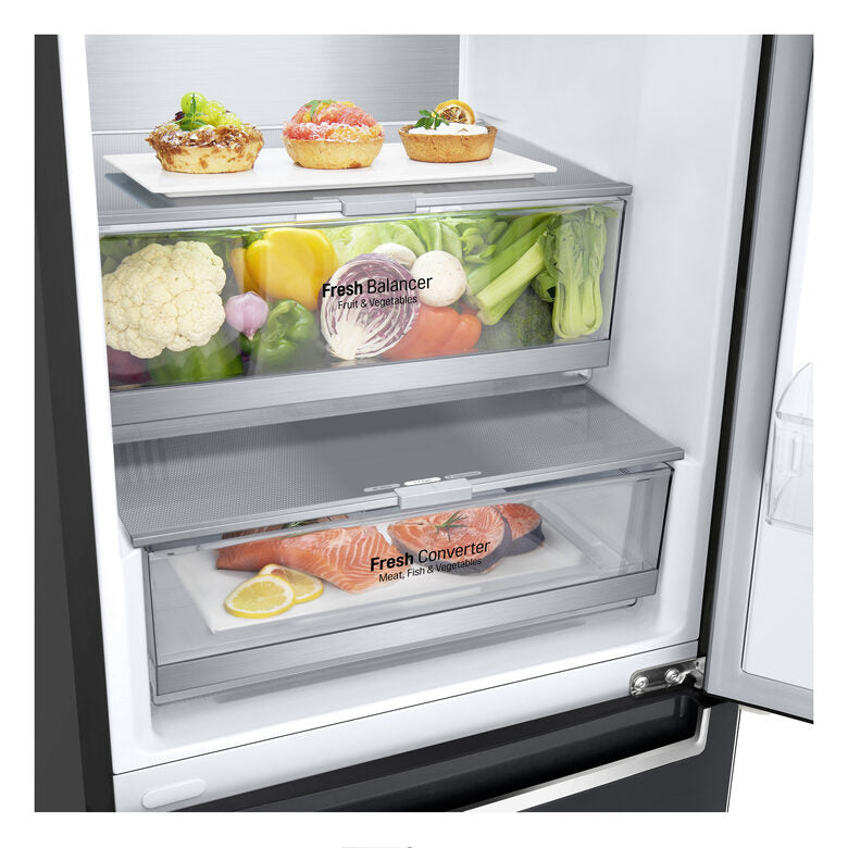 LG GBB72MCVGN Frigorifero combinato, Classe D, 384L, Wine Rack, No frost, Nero