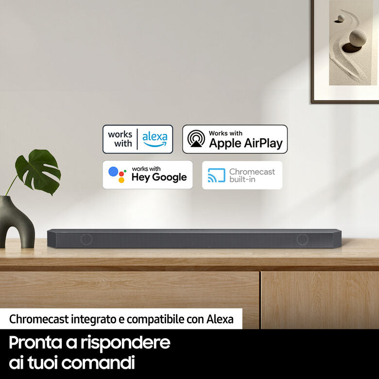 Samsung Soundbar HW-S800B/ZF con subwoofer 3.1.2 canali 330W, audio 3D, effetto cinema surround, gaming mode, design ultra sottile