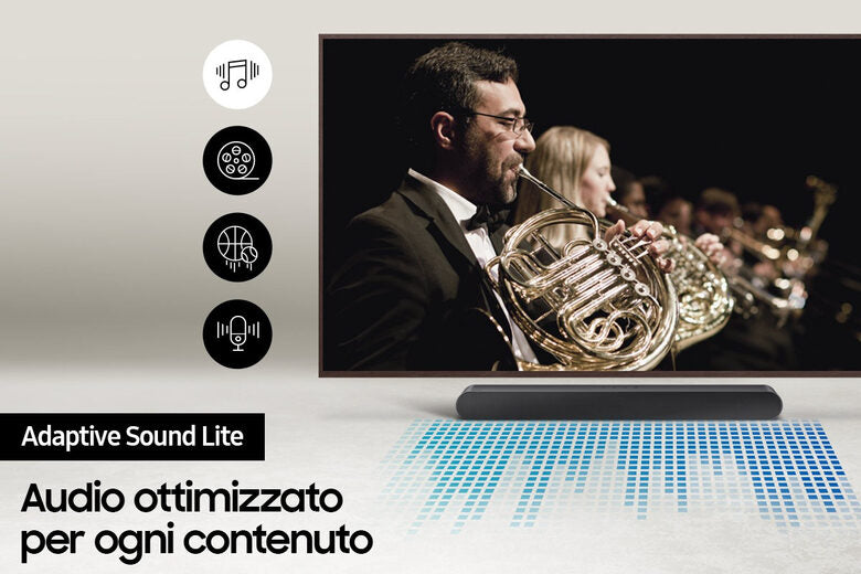 Samsung HW-S50B/ZF Soundbar   canali 140W 2022, suono bilanciato e uniforme, music mode, tap sound