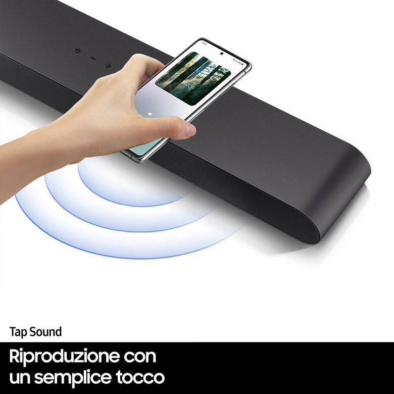 Samsung HW-S50B/ZF Soundbar   canali 140W 2022, suono bilanciato e uniforme, music mode, tap sound